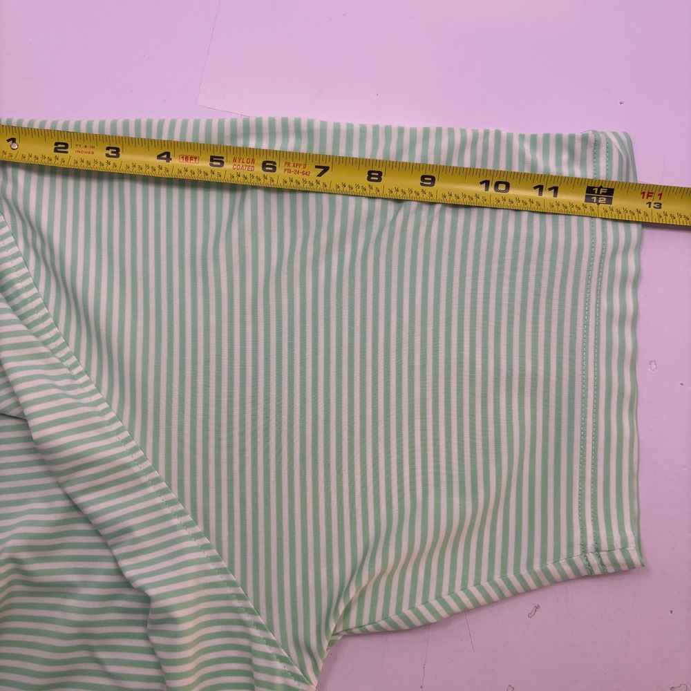 FootJoy Mens XL ProDry Golf Polo Shirt Mint Green White Striped Teton Pines Logo - Picture 9 of 10